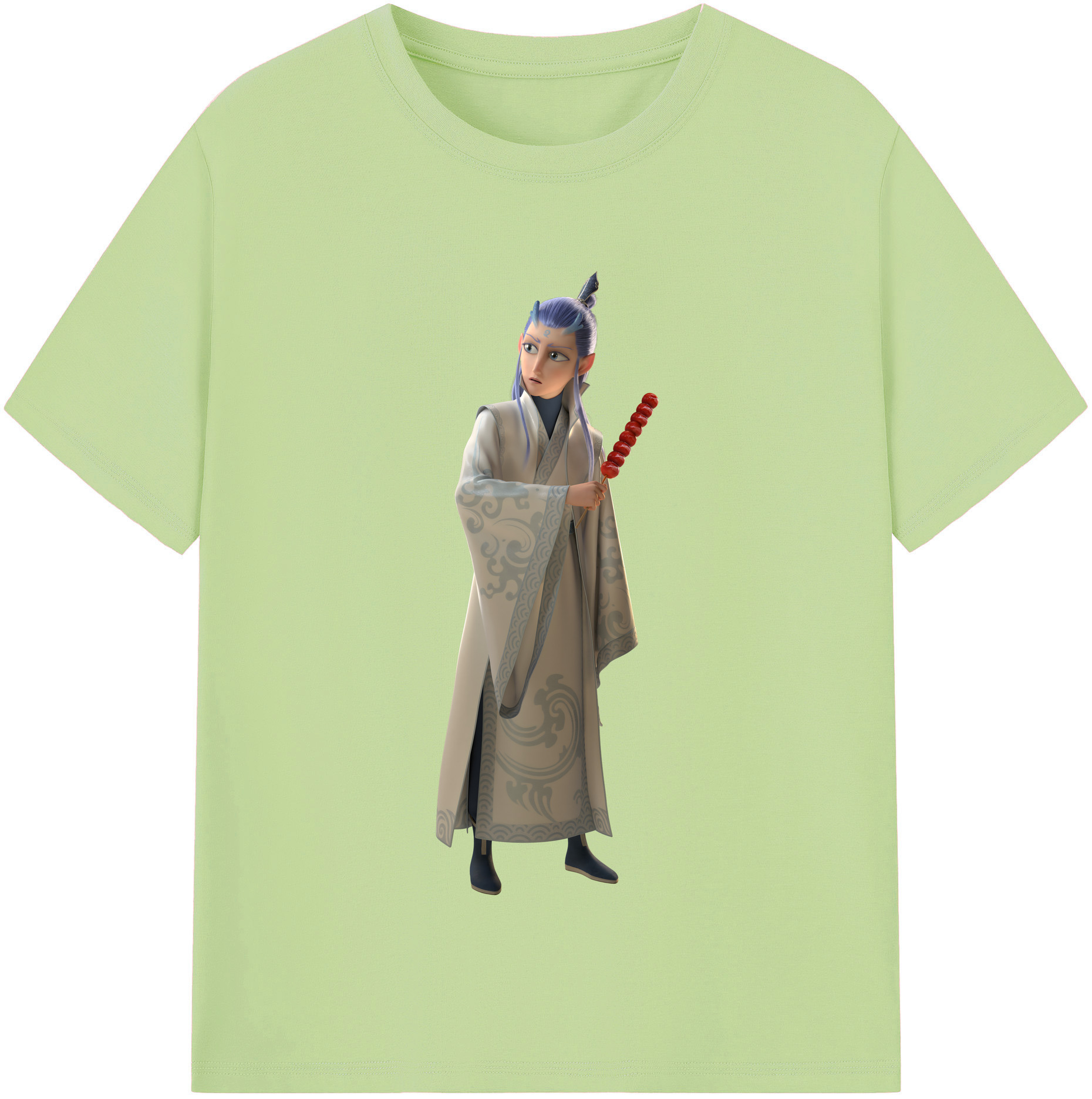（画像用） Ne Zha 2 ナタ 魔童の大暴れ 綿100％半袖Tシャツ（フロントプリント）